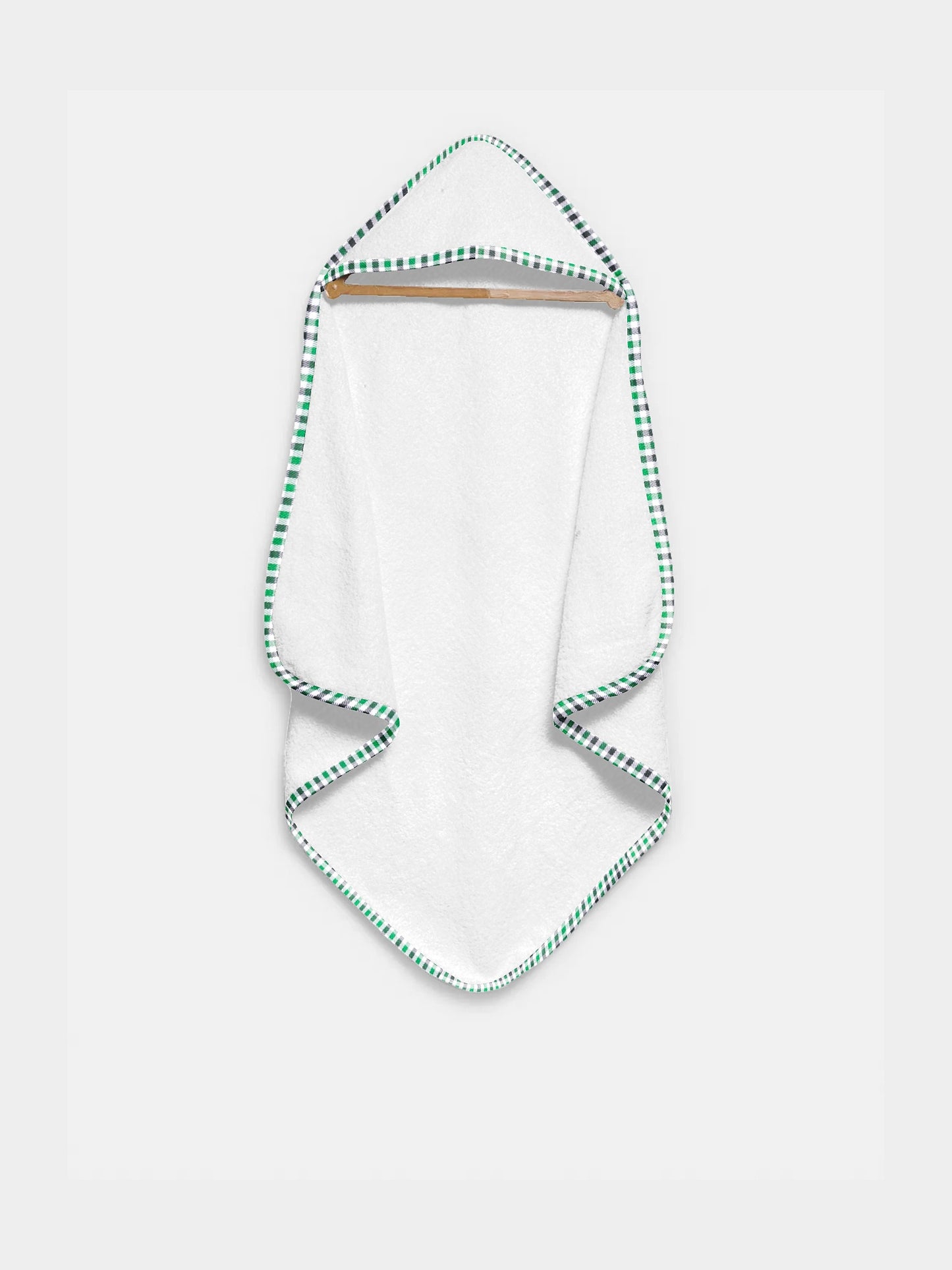 'Green and Black Checks’ Organic Hooded Towel Set