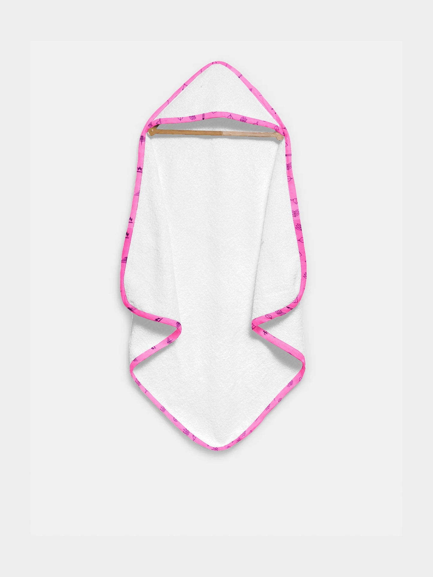 'Pink Line Drawing’ Organic Hooded Towel Set