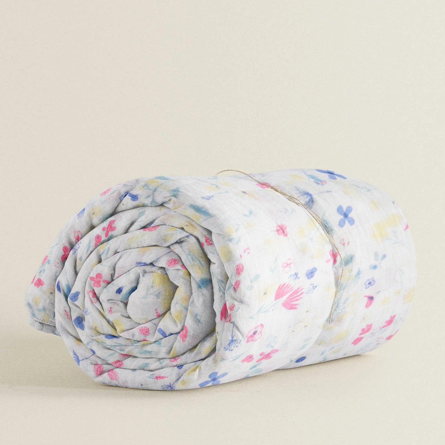 ‘Flower Print’ Organic Junior Blanket & Quilt
