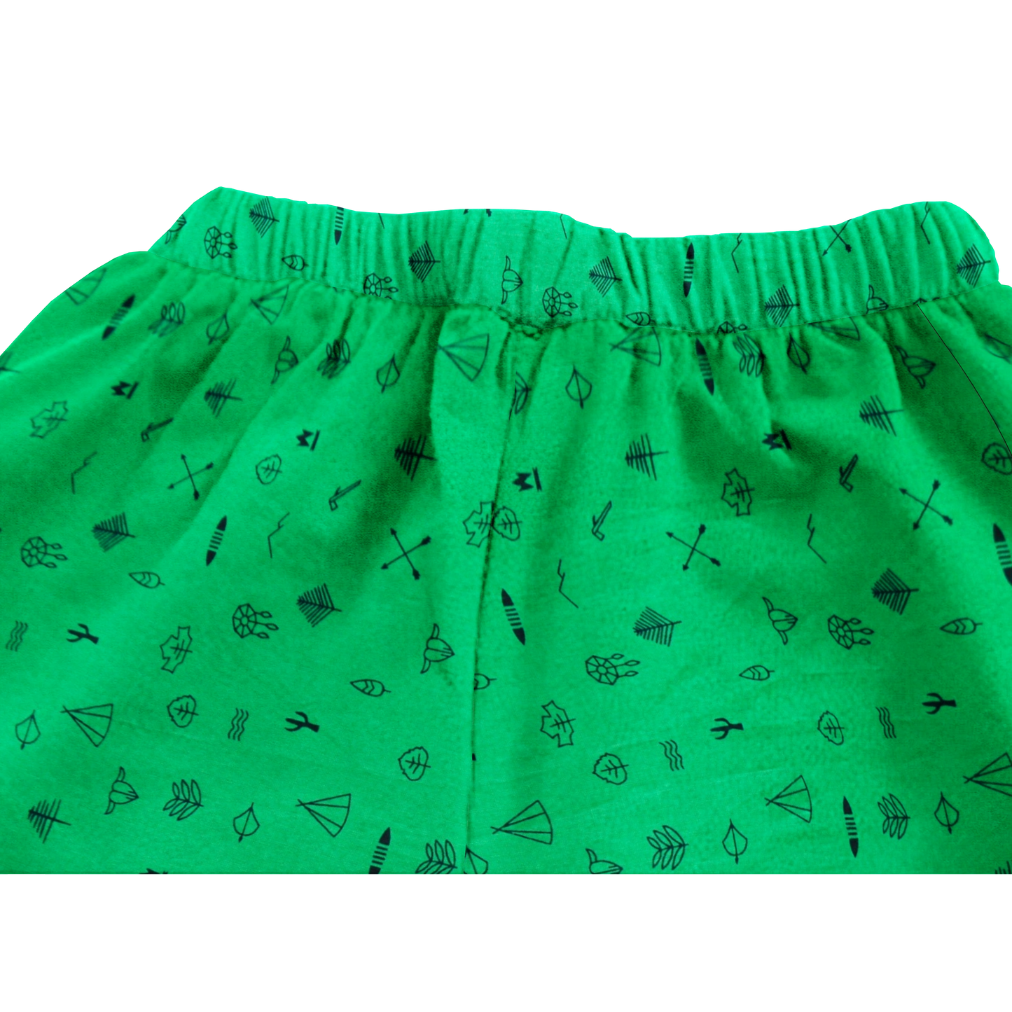 'Green Line Drawing' Organic Pajama Short Set