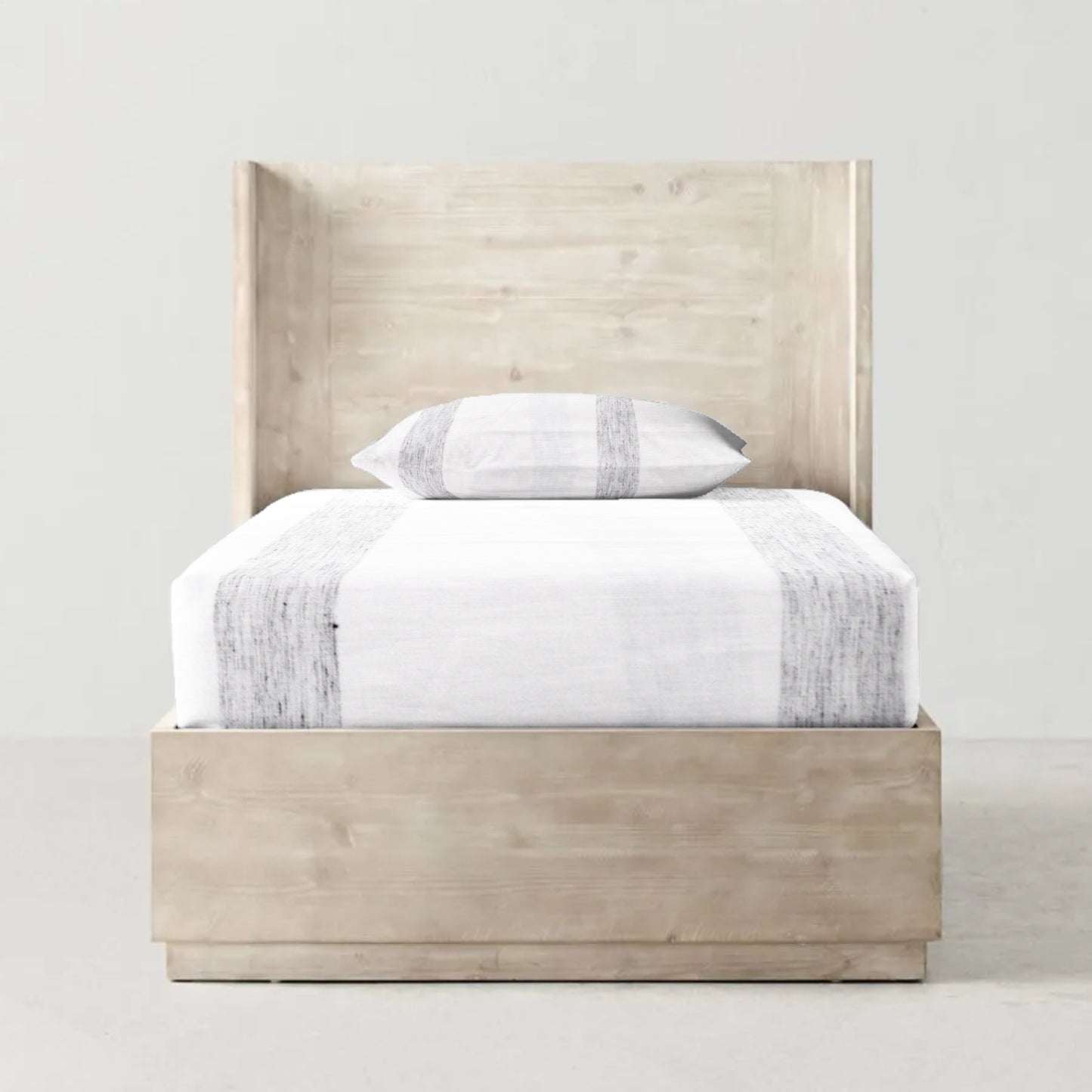 'Grey Pencil Stripe’ Organic Junior Fitted Sheet