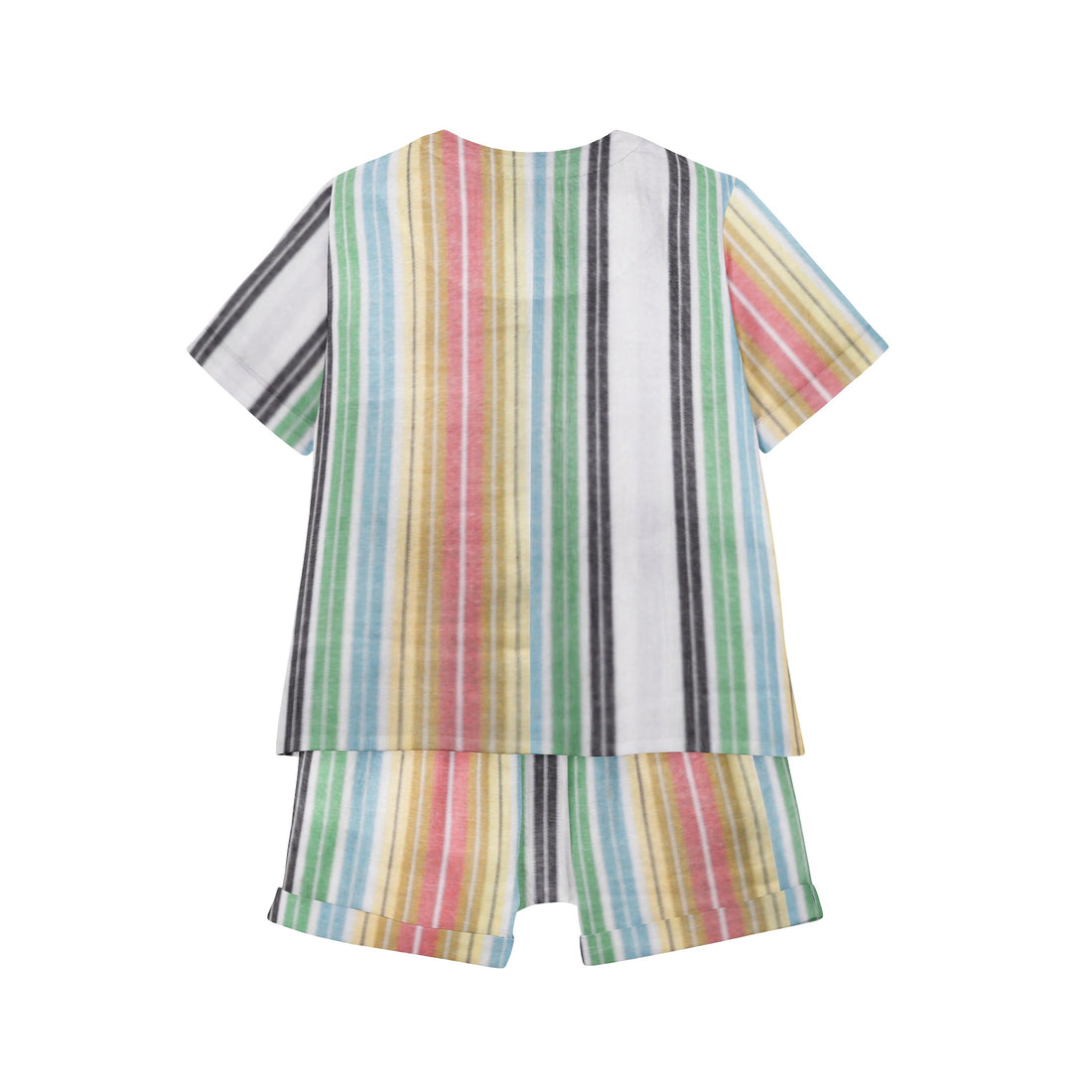 'Orange & Green Stripe' Organic Pajama Short Set