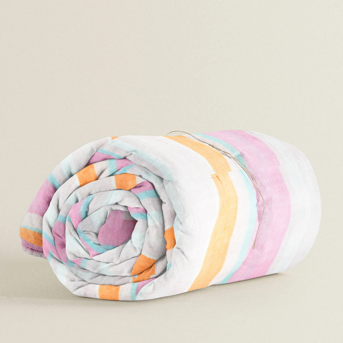 'Pink & Orange Stripe’ Organic Junior Blanket