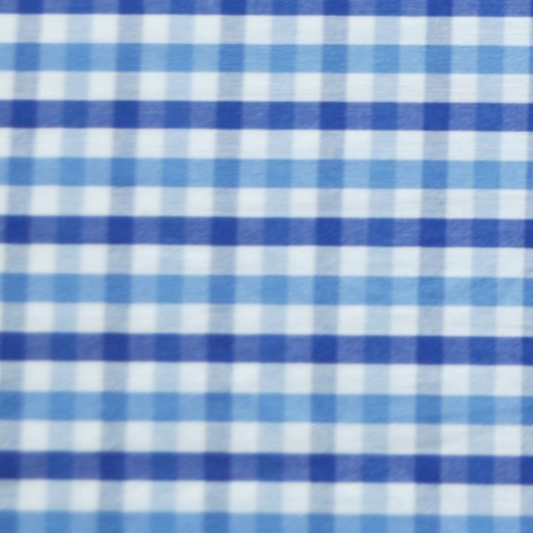 'Shaded Blue Checks' Organic Collared Pajama Set 5