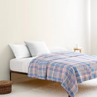 ‘Pink and Blue Checks’ Organic Junior Blanket