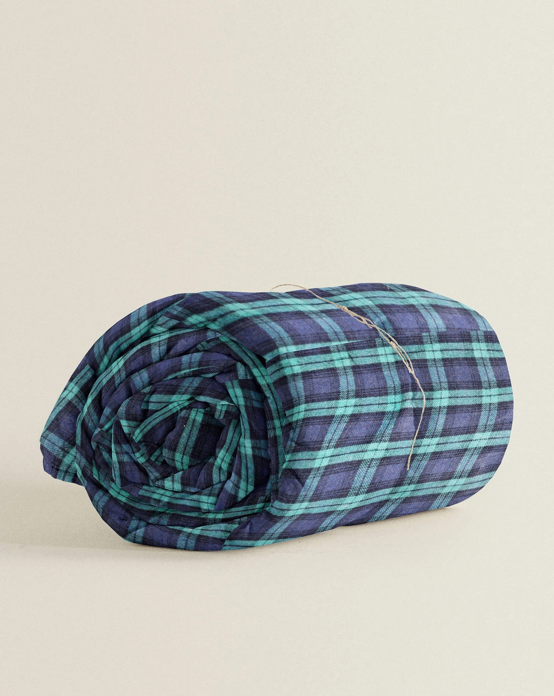 ‘Green and Navy Blue Checks’ Organic Junior Blanket