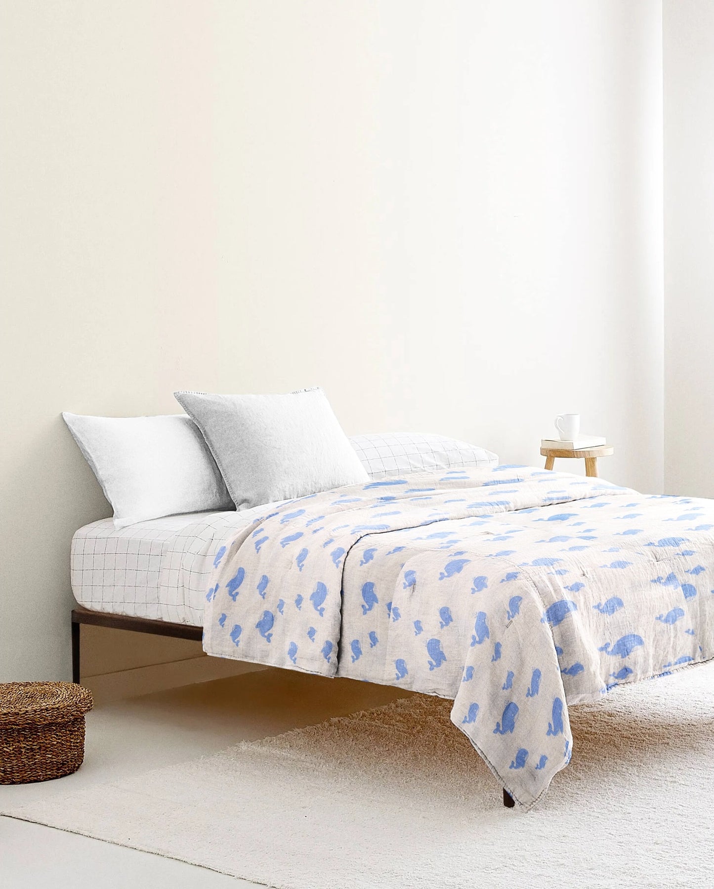 ‘Blue Whale’ Organic Junior Blanket & Quilt
