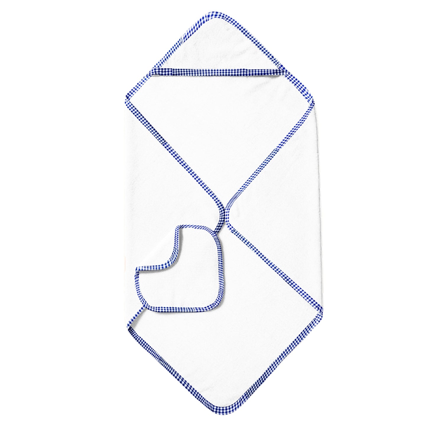 'Navy Checks’ Organic Hooded Towel Set