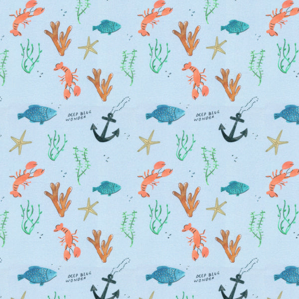 'Sea Garden' Organic Junior Fitted Sheet