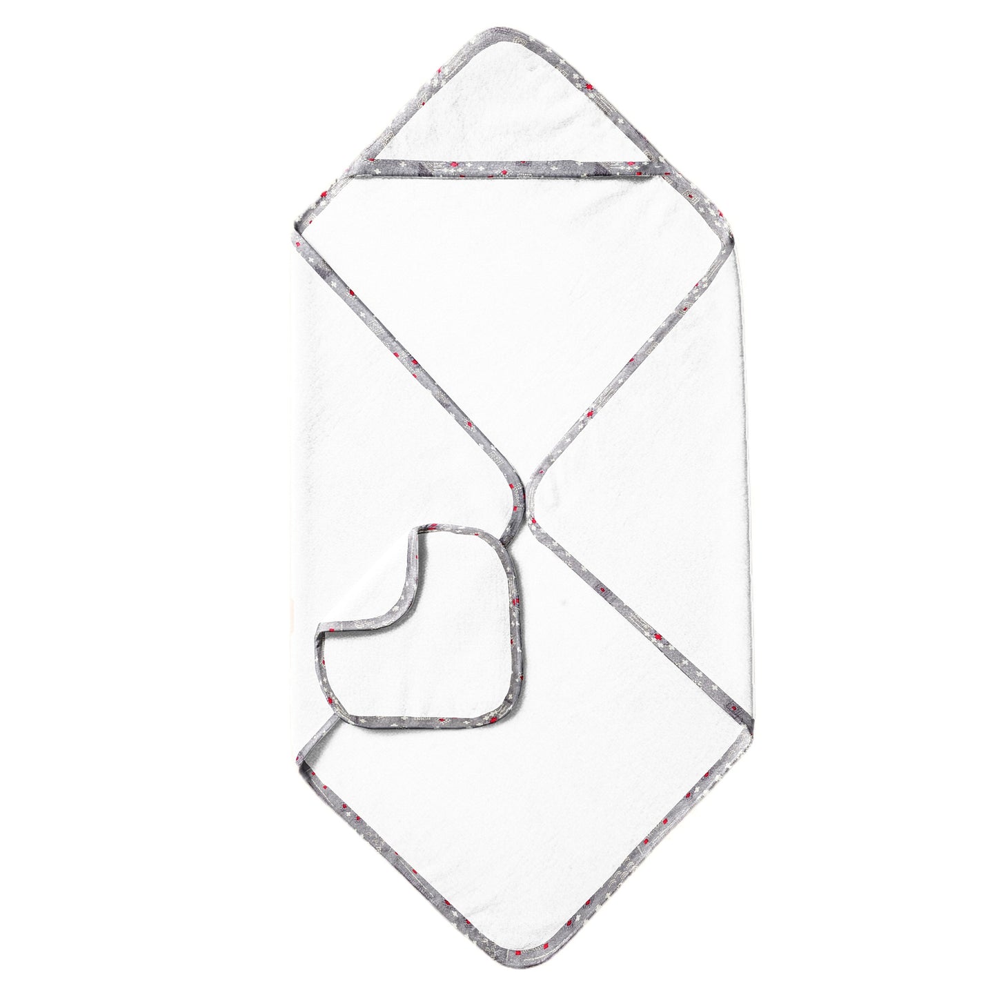 ‘Grey Bandhani Print’ Organic Hooded Towel Set