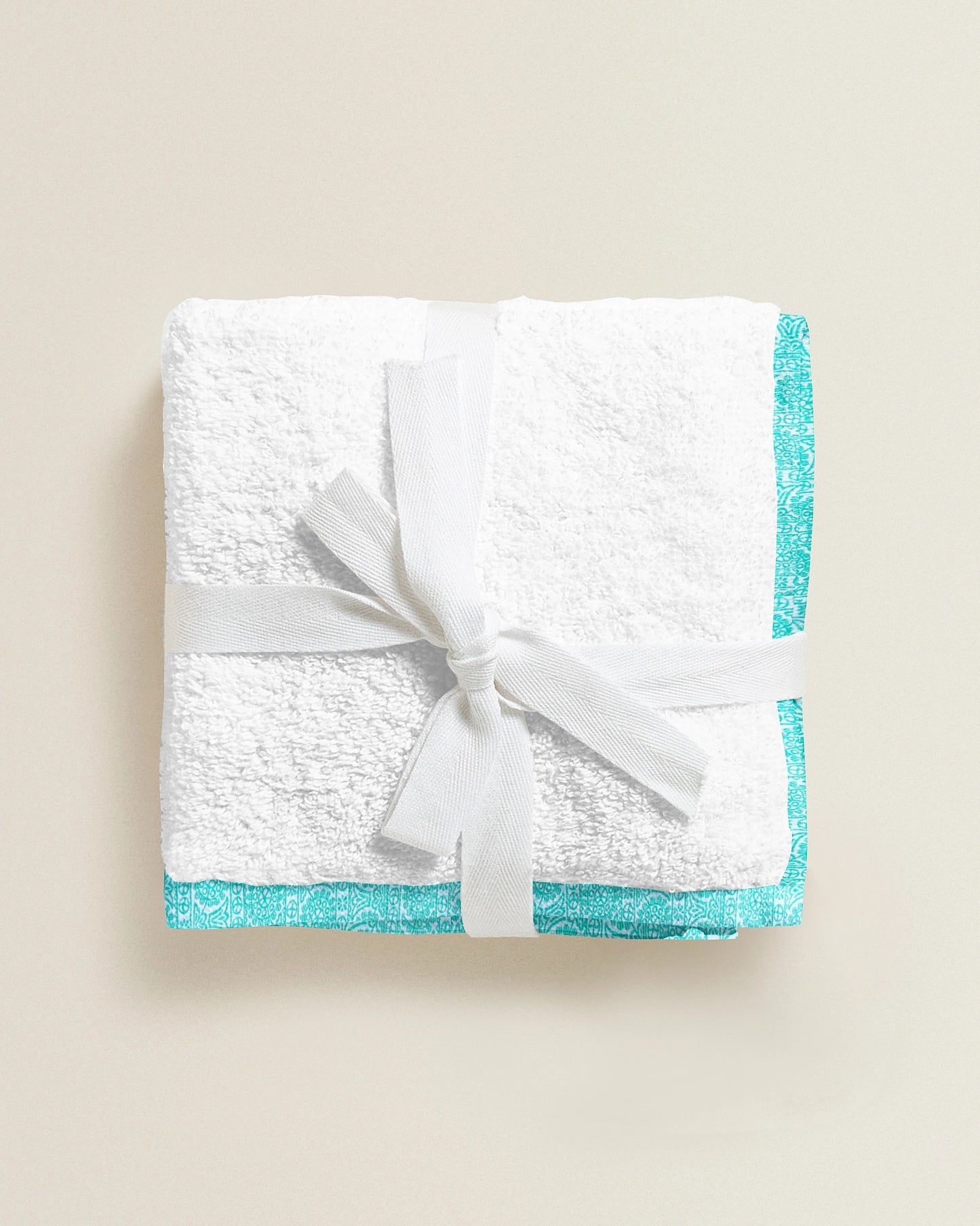 ‘Green Mehendi Print’ Organic Junior Towel Set