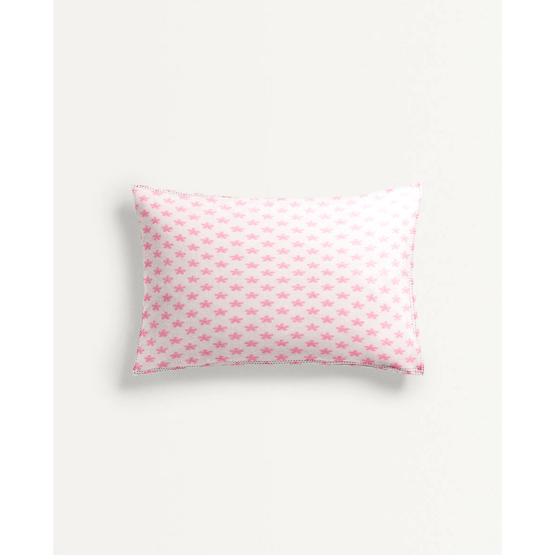 ‘White and Hot Pink Flowers’ Organic Baby Pillow Cover