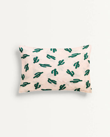 ‘Pink Cactus’ Organic Junior Pillow Cover