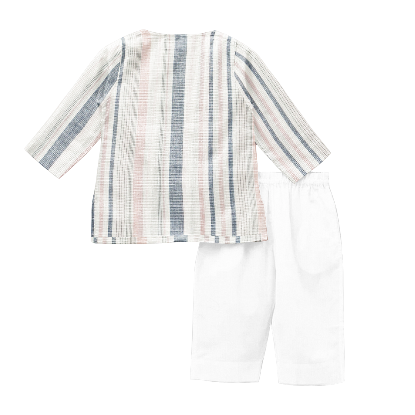 'Pink and Blue Stripe' Organic Pajama Kurta Set