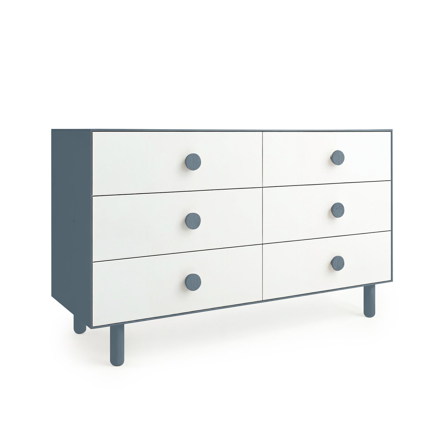 Blue Grey 6 Drawer