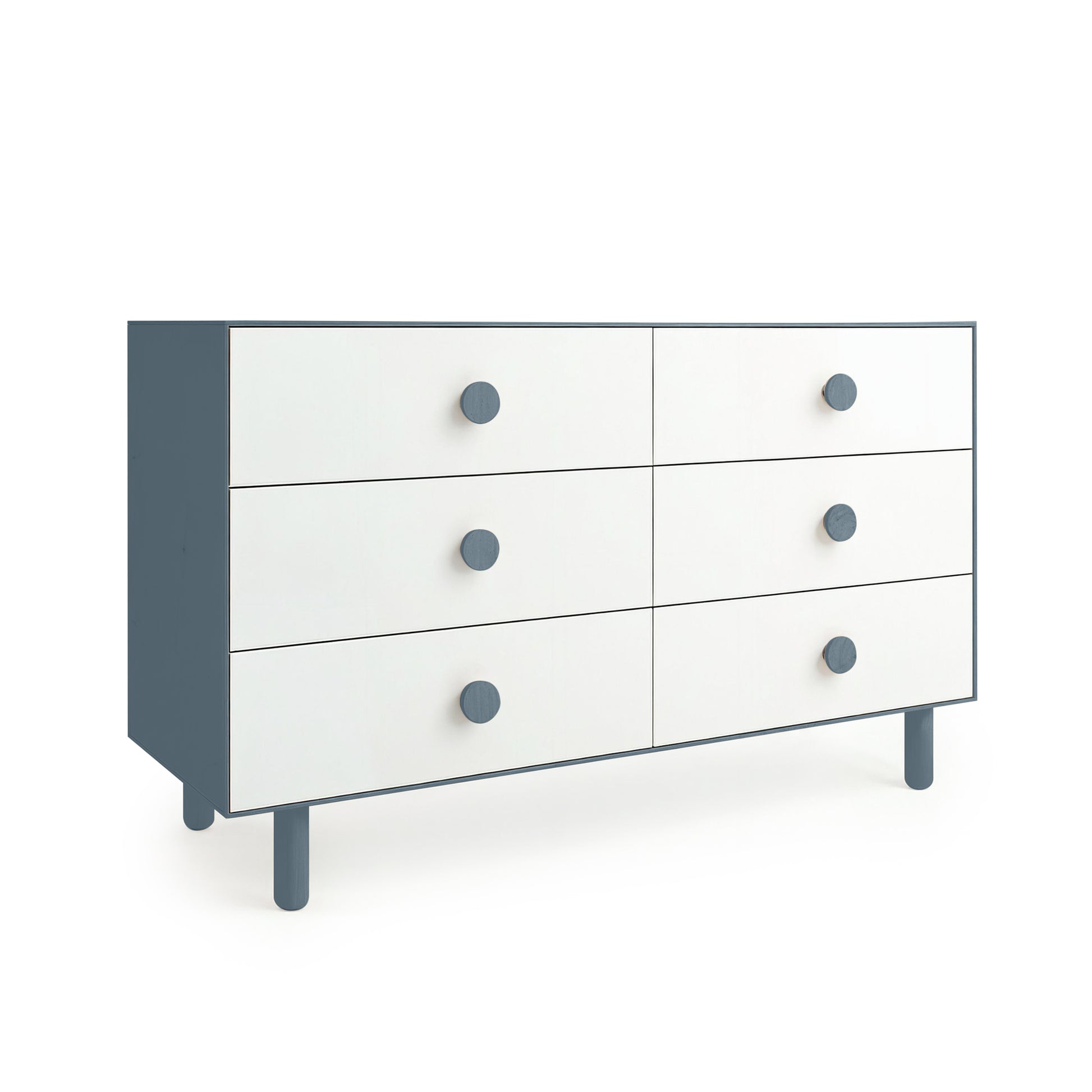 Blue Grey 6 Drawer