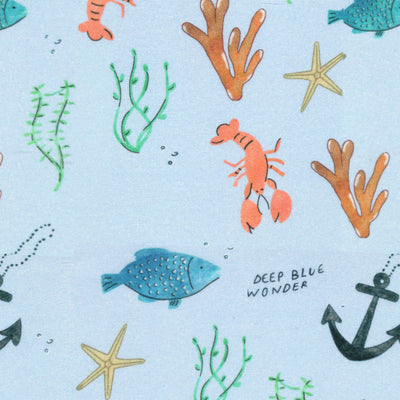 ‘Sea Garden’ Organic Baby Bolster Cover