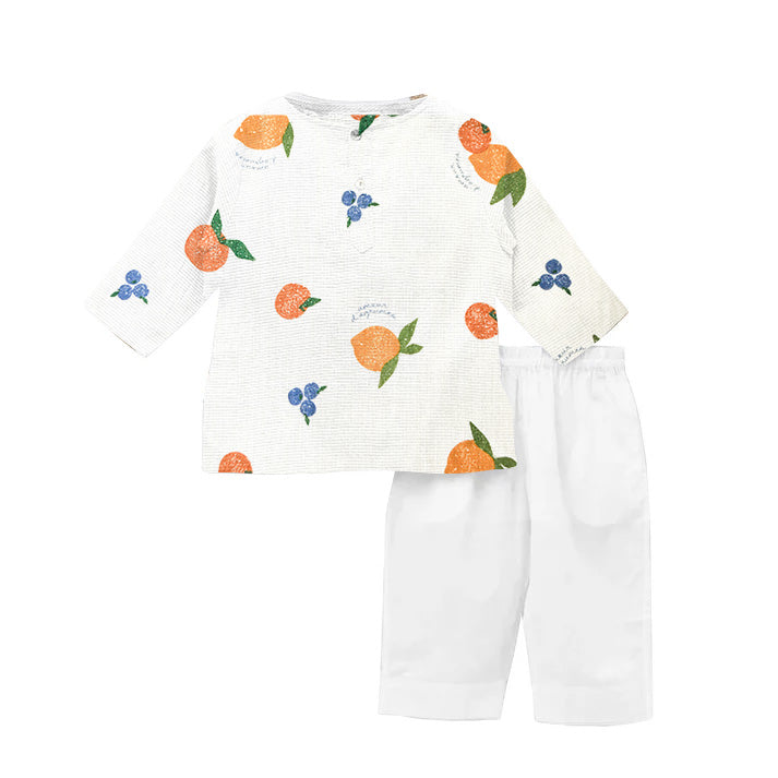 'Citrus Love' Organic Pajama Kurta Set 1