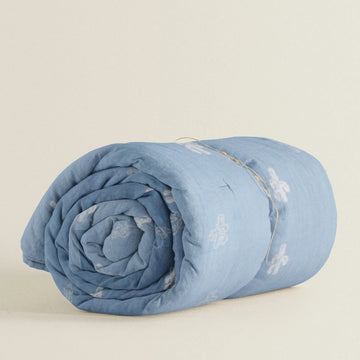 'Blue Cactus' Organic Duvet Cover