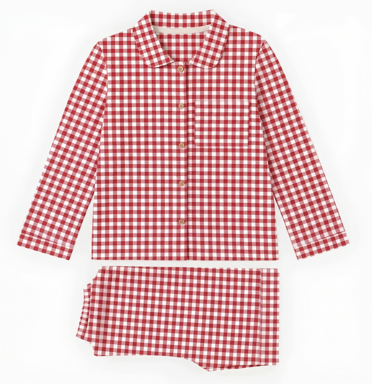'Red Checks ' Organic Collared Pajama Set