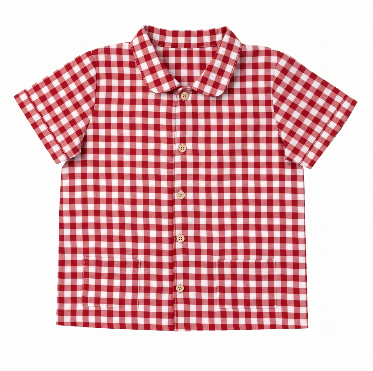 'Red Checks ' Organic Collared Pajama Set