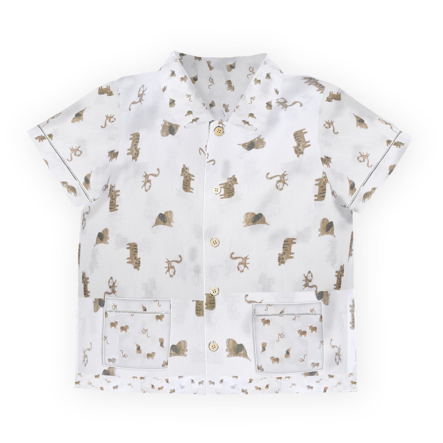 'Brown Monkey ' Organic Collared Pajama  