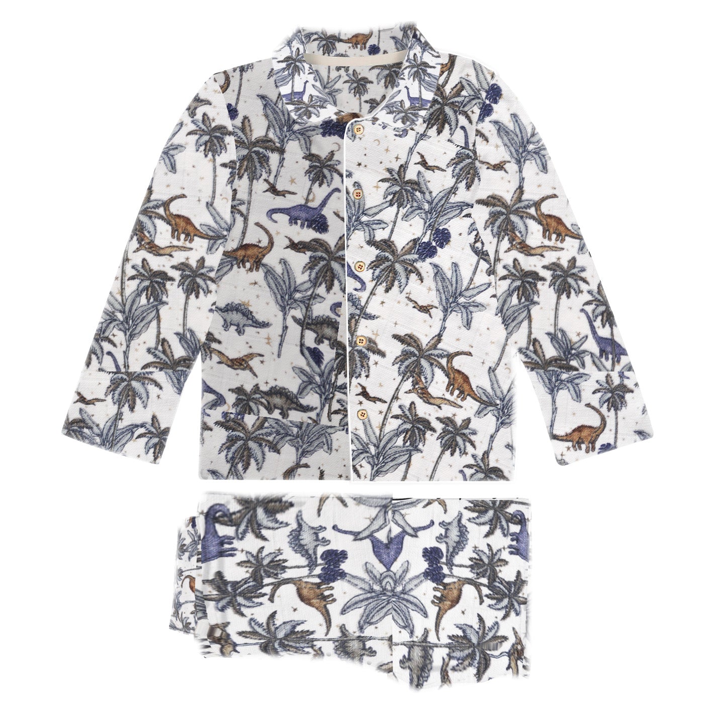 'Jurassic Park' Organic Collared Pajama Set 1
