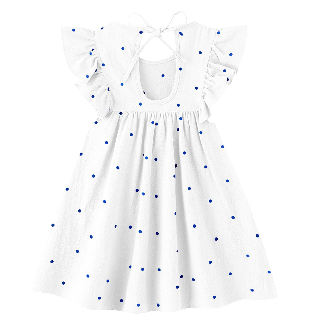 'Cream & Navy Blue Dot' Organic Sleeve Nightdress