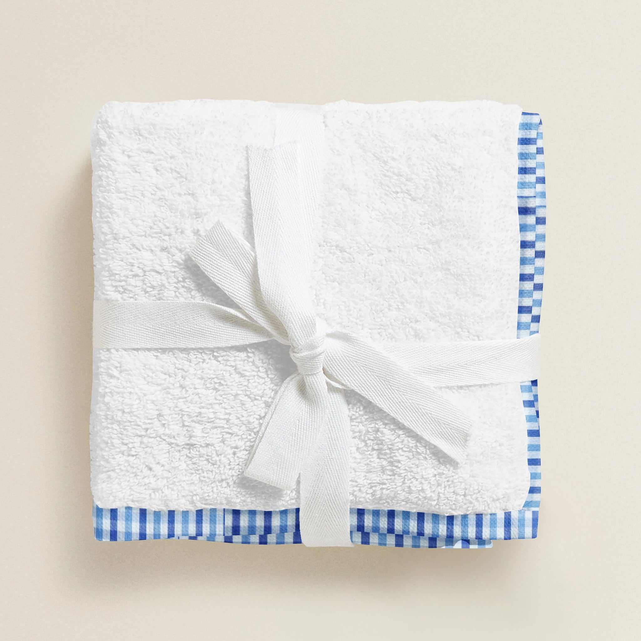 'Shaded Blue Checks’ Organic Junior Towel Set