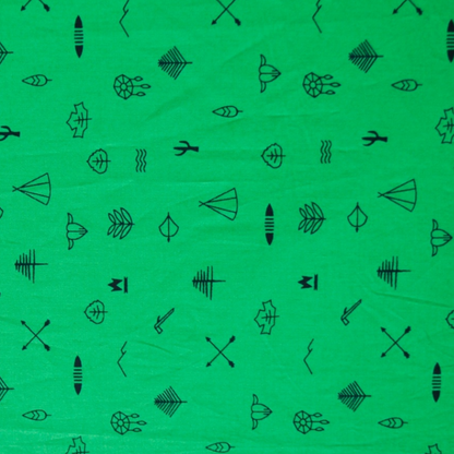 'Green Line Drawing' Organic Pajama Short Set