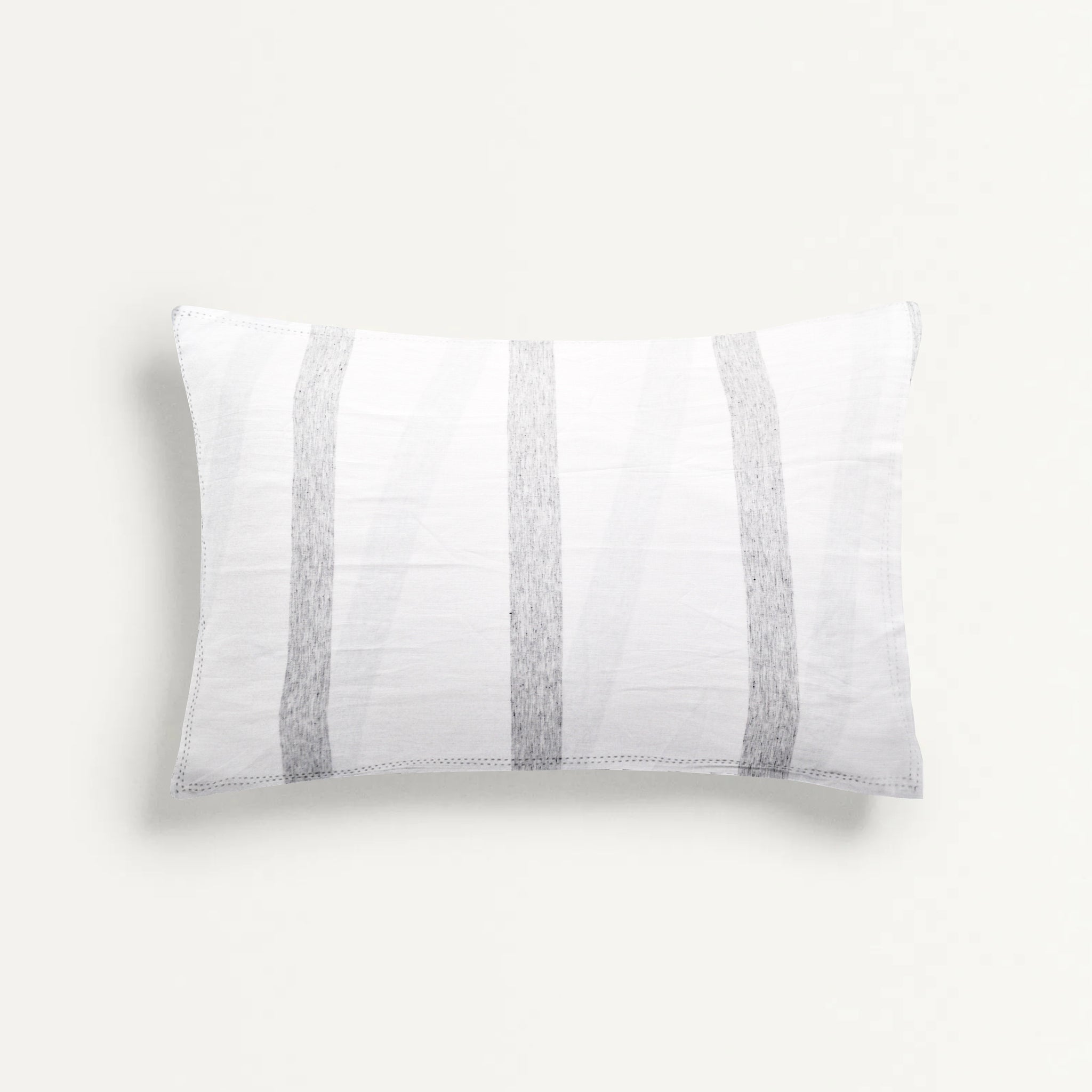 ‘Grey Pencil Stripe' Organic Junior Pillow Cover