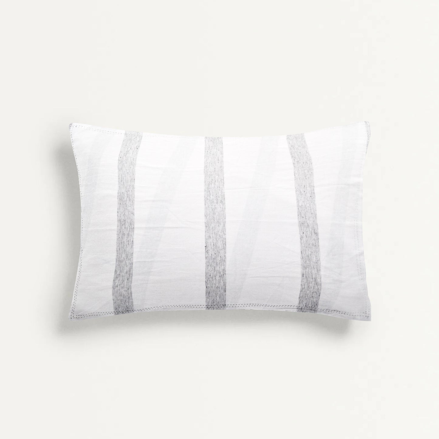'Grey Pencil Stripe’ Organic Junior Pillow Cover