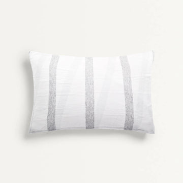 ‘Grey Pencil Stripe' Organic Junior Pillow Cover