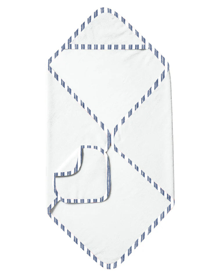 ‘Indigo Flow’ Organic Hooded Towel Set 1