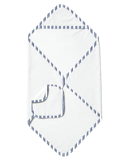‘Indigo Flow’ Organic Hooded Towel Set 1