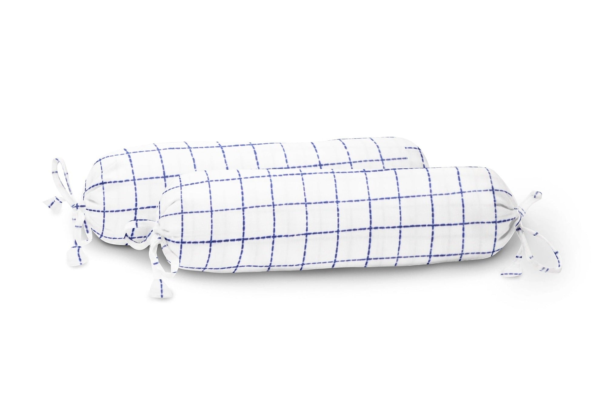 ‘Navy Square’ Organic Baby Bolster Cover