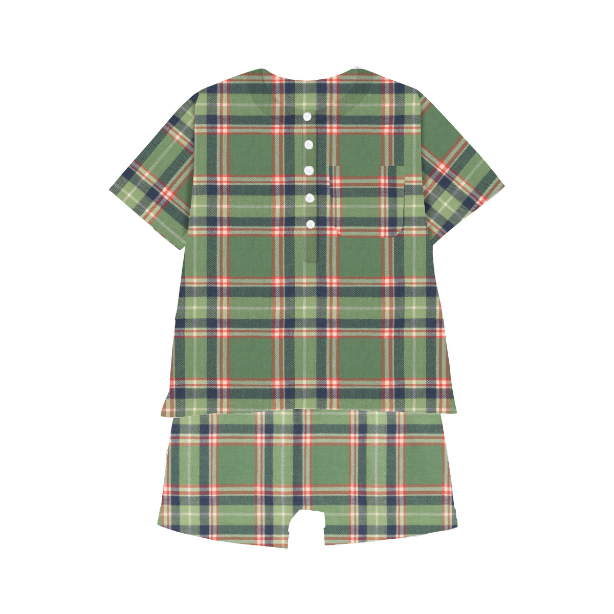 Pajama Short Set Wooden Checks 1