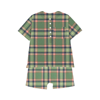 Pajama Short Set Wooden Checks 1