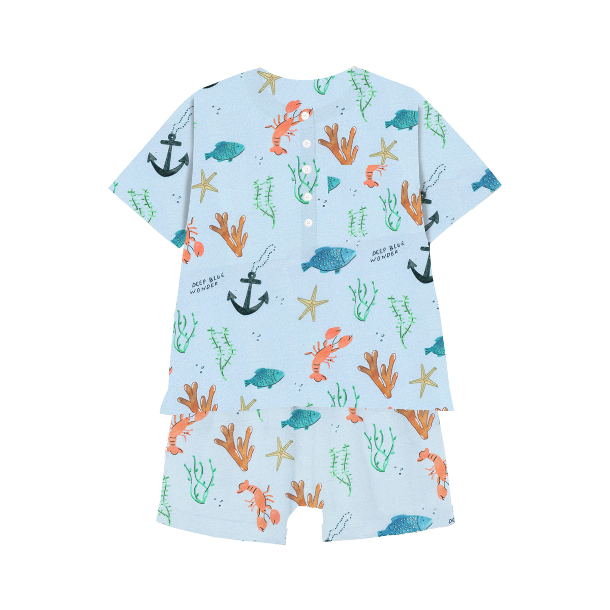 Pajama Short Set Sea Garden 1