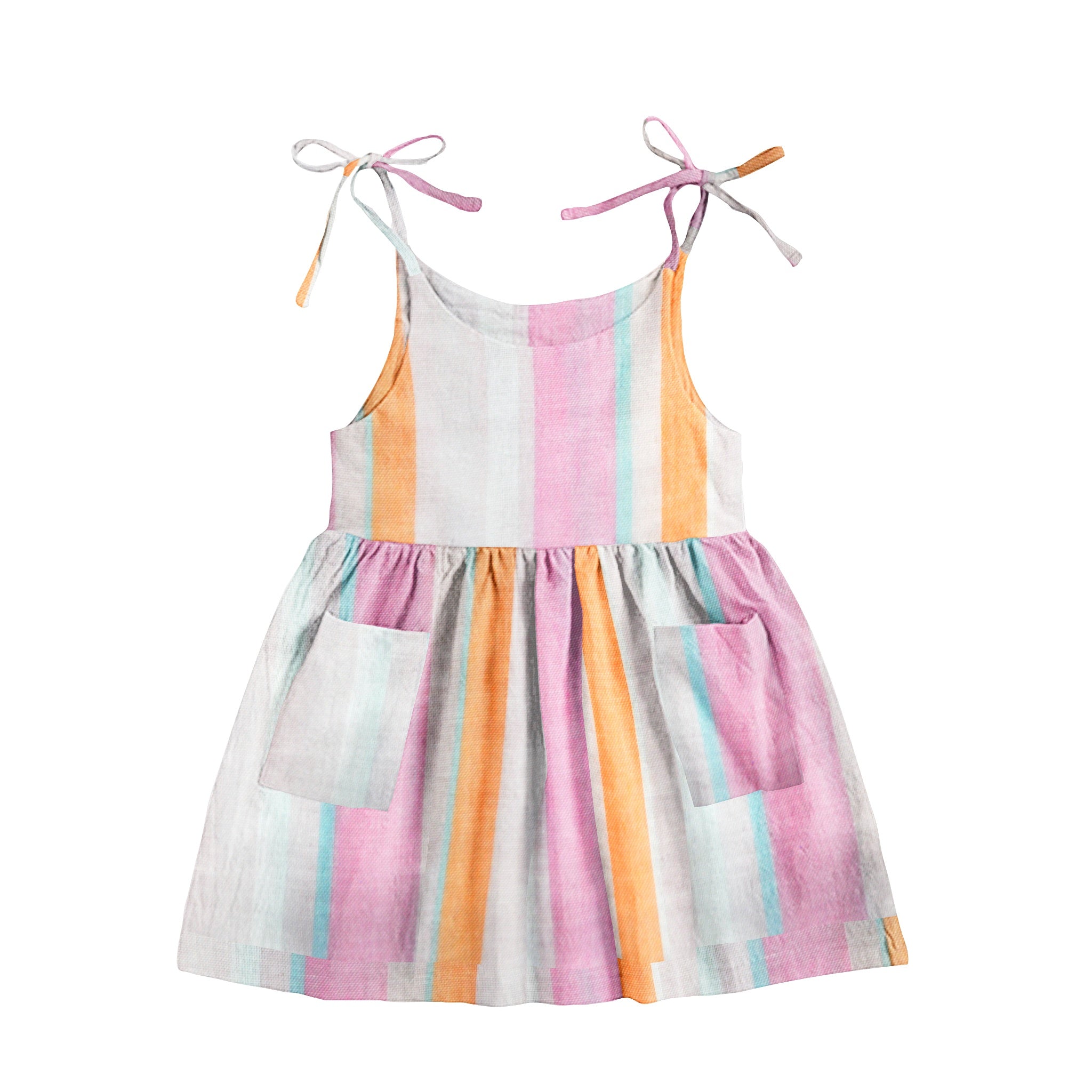 'Pink & Orange Stripe' Organic Sleeveless Nightdress
