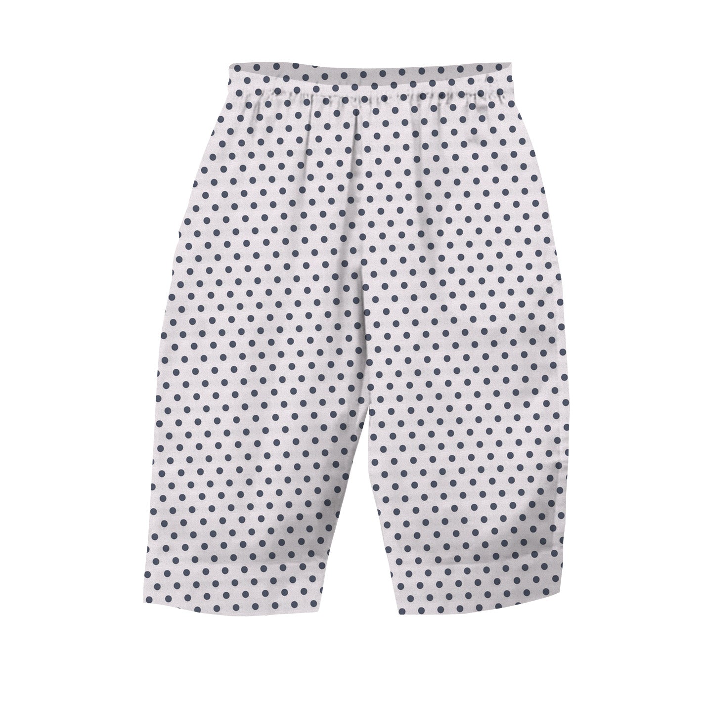 Polka dot shorts on a white background