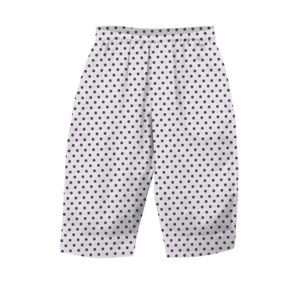 Polka dot shorts on a white background