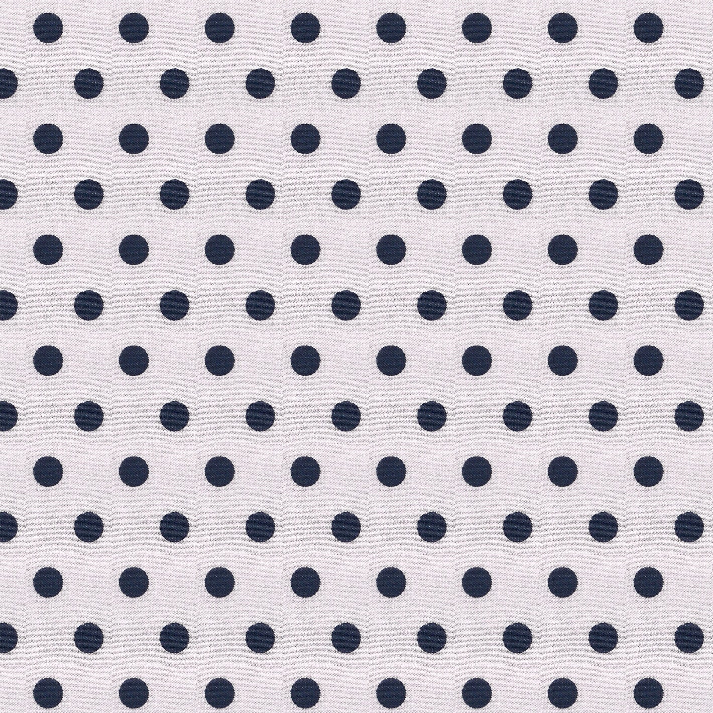Pattern of navy blue polka dots on a white background