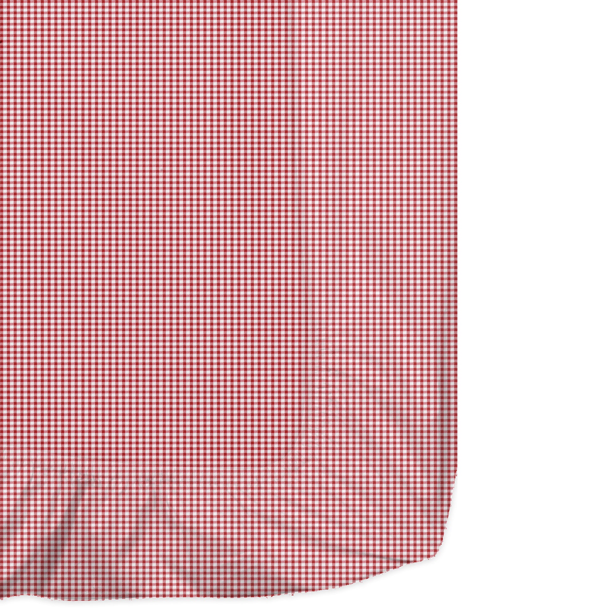 Red and white checkered fabric on a white background