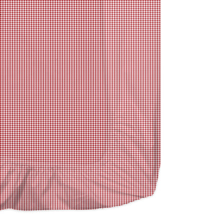 Red and white checkered fabric on a white background