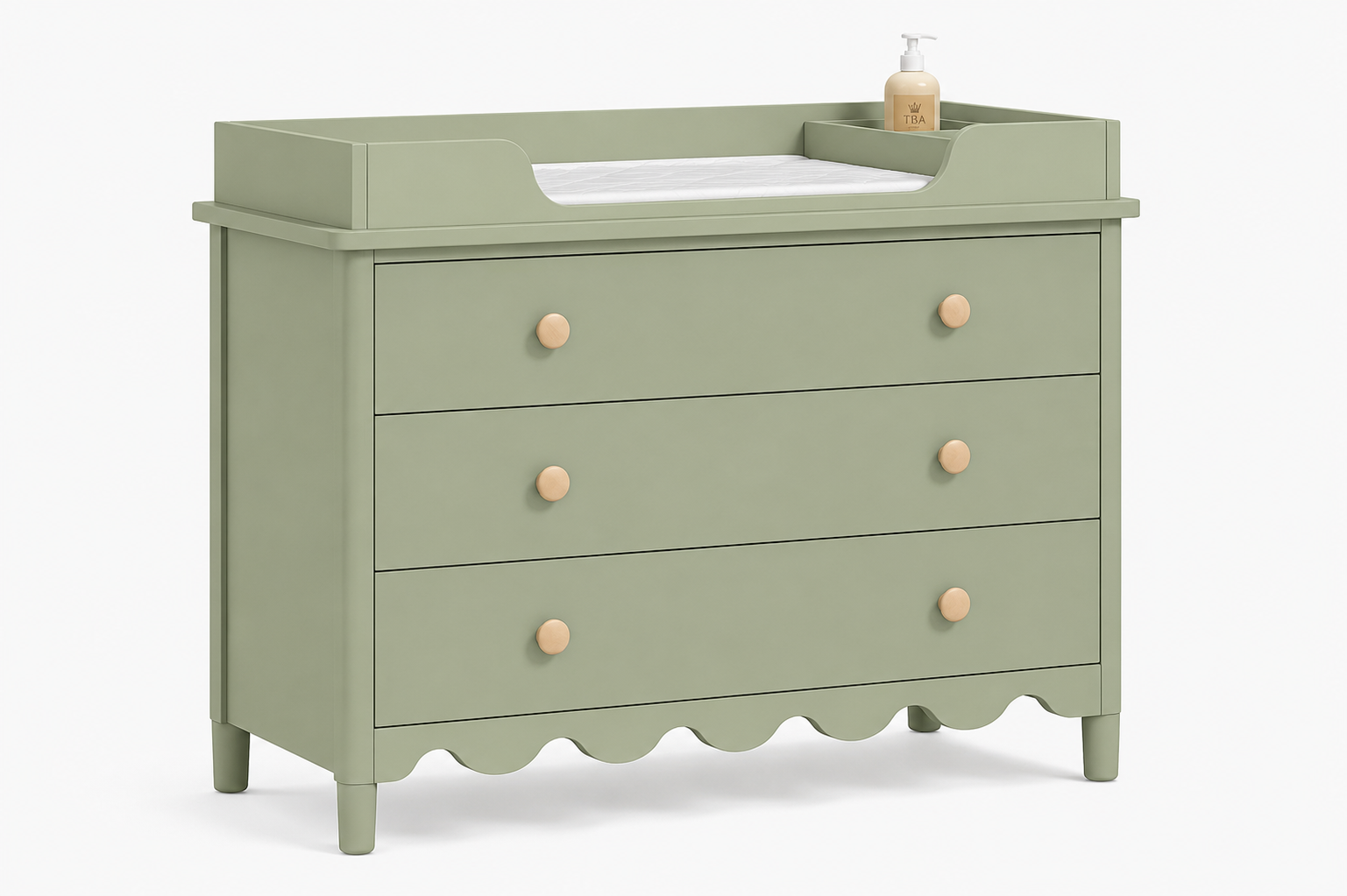 Sage Green 3 Drawer