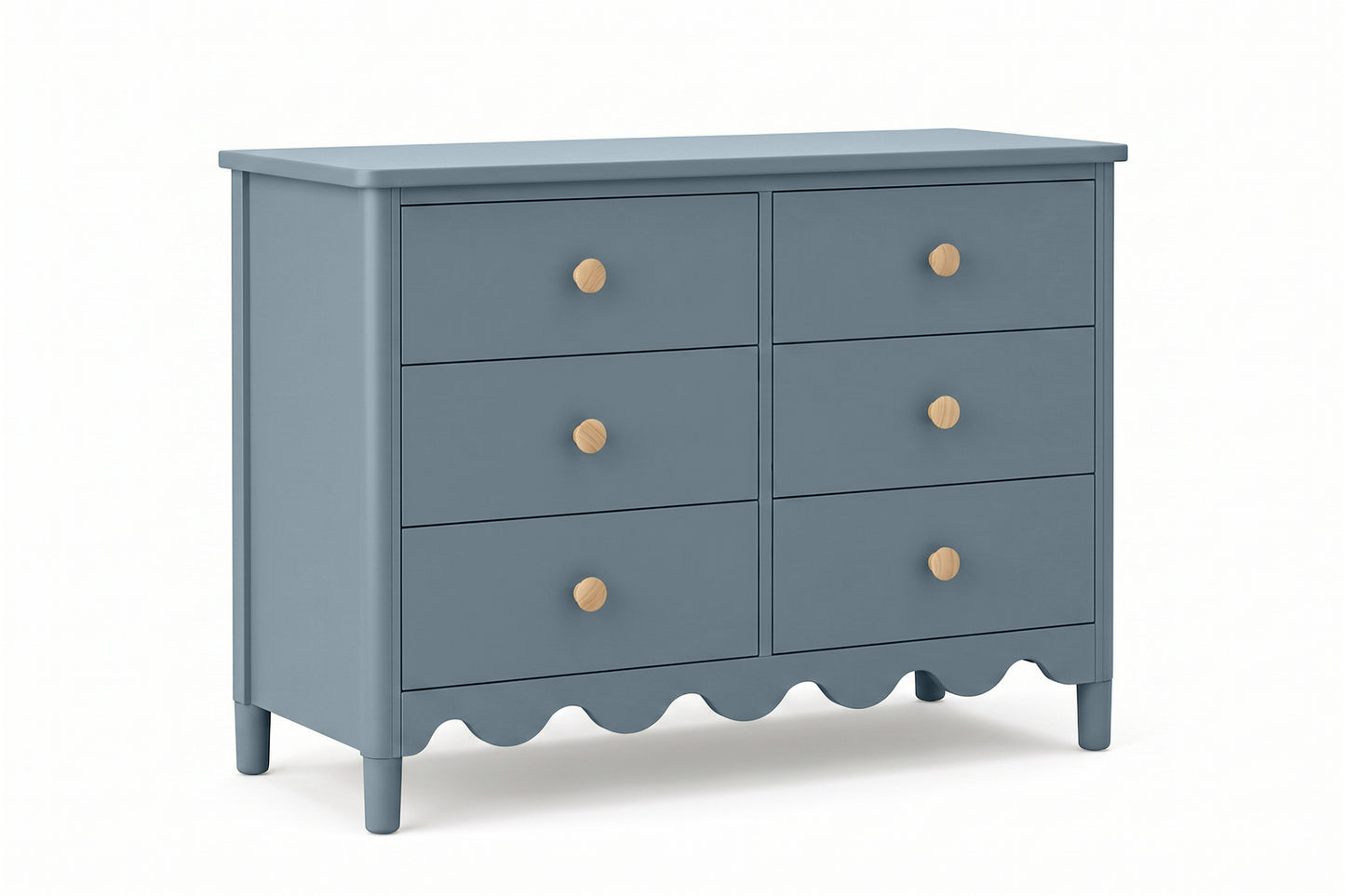 Blue Grey 6 Drawer