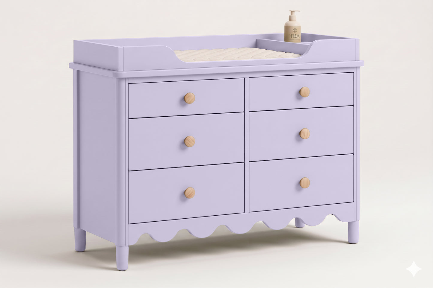 Lavender Grey 6 Drawer