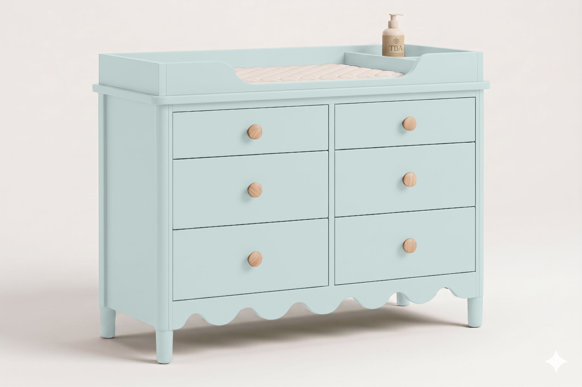 Mist Blue 6 Drawer