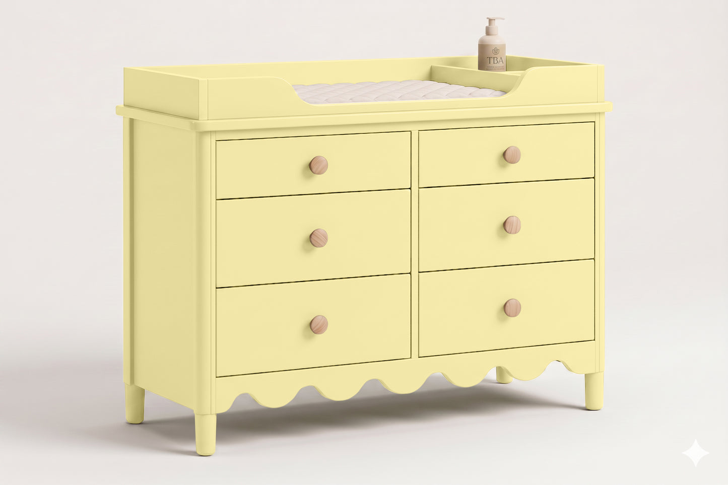 Pale Citron 6 Drawer